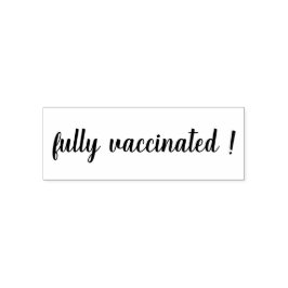 Vaccinated | Modern Script Covid-19 Awareness  セルフインキングスタンプ