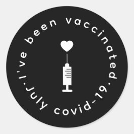 Vaccinated Pride Modern Heart Design ラウンドシール