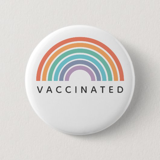 Vaccinated Rainbow | Covid Coronavirus Vaccine 缶バッジ (正面)