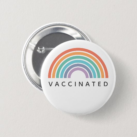 Vaccinated Rainbow | Covid Coronavirus Vaccine 缶バッジ (正面&裏面)