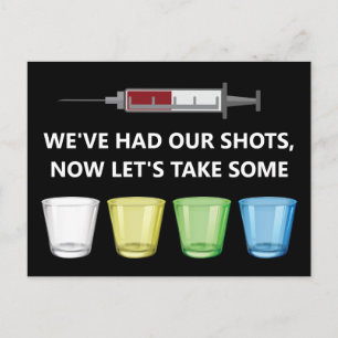 Vaccine Shots Let's 祝おもしろいパーティー ポストカード