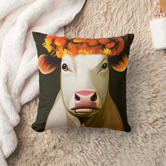 Vache fleurie クッション (ブランケット)