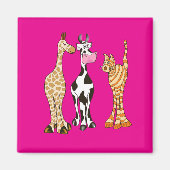 Vache, zèbre, girafe en dessin enfants マグネット (正面)