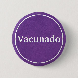 Vacunado (紫)言語スペインのボタン 缶バッジ