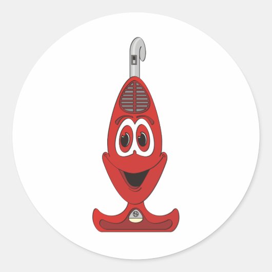 Vacuum Cartoon Red ラウンドシール (正面)
