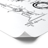 Vacuum Cleaner 1924 Patent Art White Paper ポスター (角)