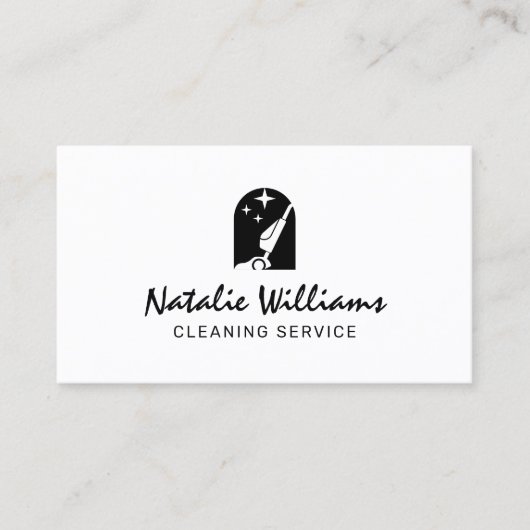 Vacuum cleaner logo cleaning Business Card 名刺 (正面)