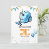 Vacuum cleaning Birthday party Invitation 招待状 (スタンド正面)