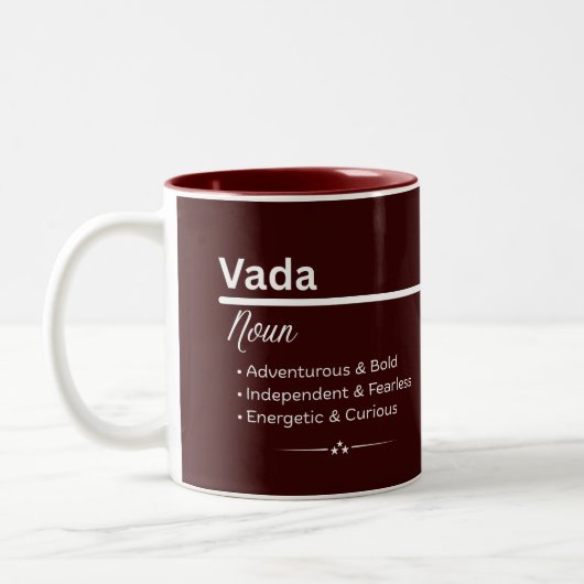Vada オリジナルネーム入りコーヒーマグ ツートーンマグカップ (左)