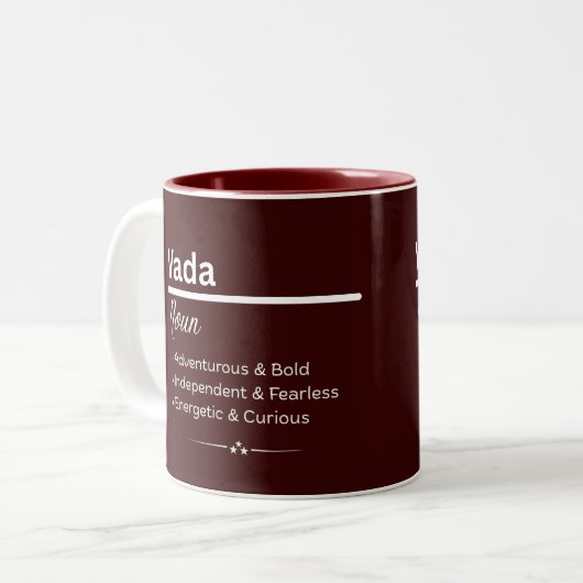 Vada Personalized Name Coffee Mug ツートーンマグカップ (正面左)
