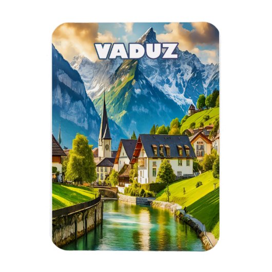 Vaduz, joyau alpin du Liechtenstein マグネット (縦)