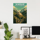 Vaduz, Liechtenstein Alpine Hillside Travel ポスター (ホームオフィス)