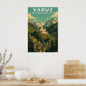 Vaduz, Liechtenstein Alpine Hillside Travel ポスター (キッチン)