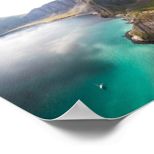 Vaeroy Lofoten Cliff写真 ポスター (角)