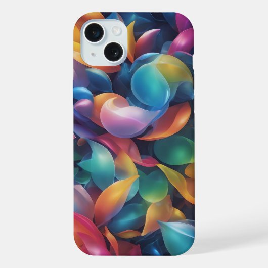 Vagues Multicolores 🎨 Art Abstrait Énergétique iPhoneケース (裏面)