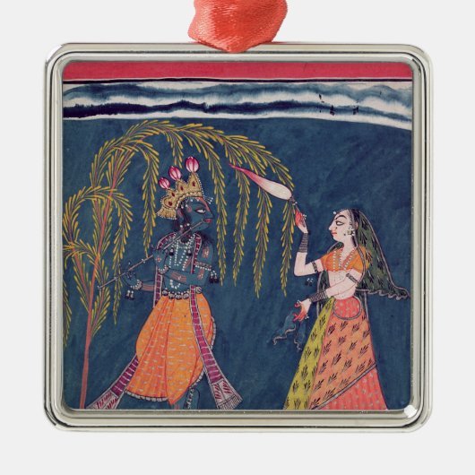 「Vahulaからのフルートを、演奏するKrishna メタルオーナメント (正面)