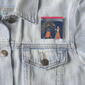 「Vahulaからのフルートを、演奏するKrishna 缶バッジ (インサイチュ)