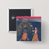 「Vahulaからのフルートを、演奏するKrishna 缶バッジ (正面&裏面)