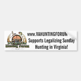 VAHuntingForum - VAの日曜日の狩りを法律化して下さい バンパーステッカー