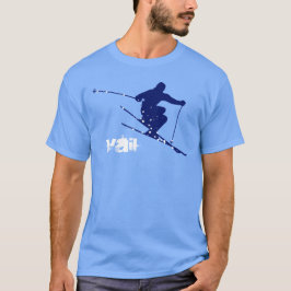 Vailの青い雪のスキー Tシャツ