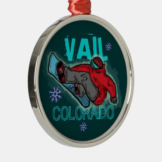 Vailコロラド州のスノーボーダーのオーナメント メタルオーナメント (右)