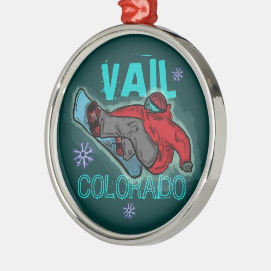 Vailコロラド州のスノーボーダーのオーナメント メタルオーナメント (左)