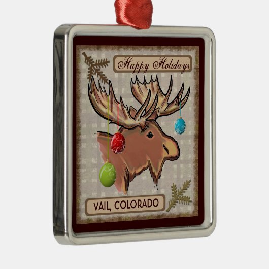 Vailコロラド州の芸術的なアメリカヘラジカのクリスマスのオーナメント メタルオーナメント (右)