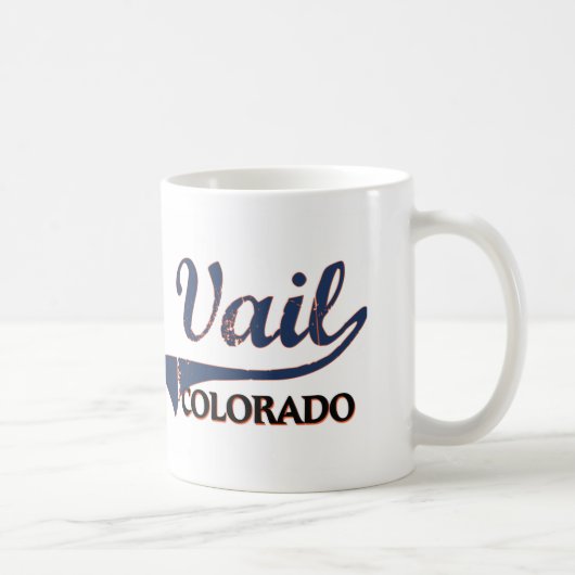 Vailコロラド州都市クラシック コーヒーマグカップ (右)