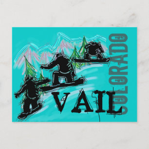 Vail Coloradoスノーボーダー葉書 ポストカード