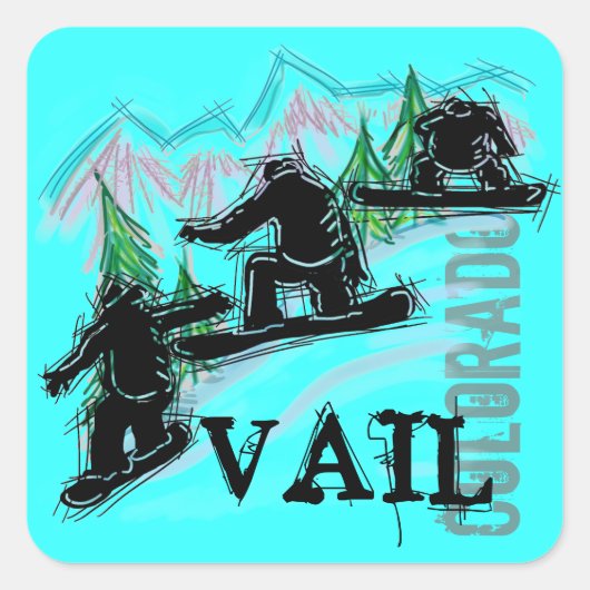 Vail Coloradoスノーボードシール スクエアシール (正面)