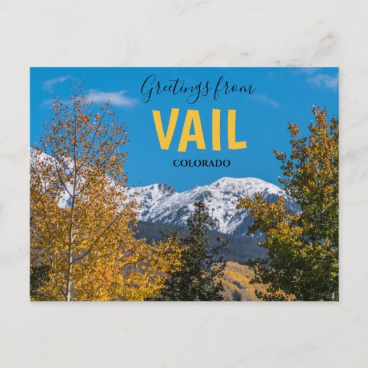 Vail Coloradoポストカードマウンテンからの挨拶 ポストカード (正面)