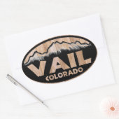 Vail Colorado木製のサインオーバルシール 楕円形シール (封筒)