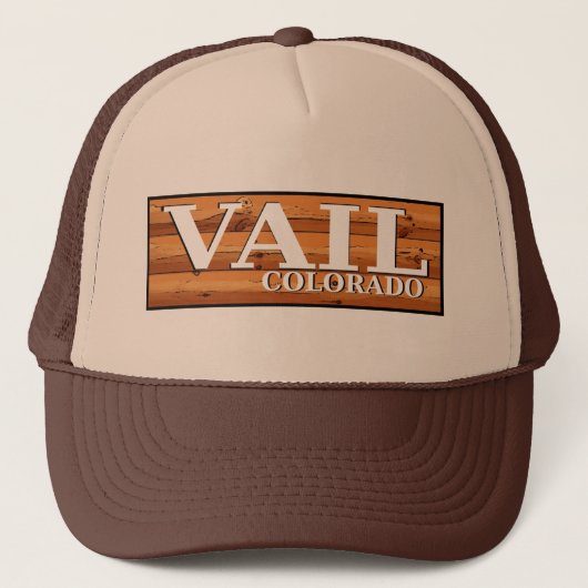 Vail Colorado木製のログ記号 キャップ (正面)