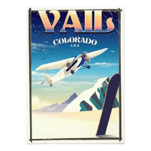Vail Colorado ビンテージ旅行ポスター フォトプリント