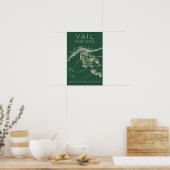 Vail Colorado Map Poster Mountain Edition Minimal ポスター (キッチン)