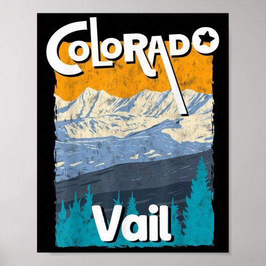 Vail Colorado Mountain State ロッキー マウンテンTシャツ S ポスター (正面)