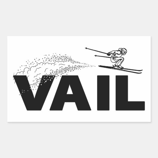 Vail Colorado Ski Jumper 長方形シール (正面)