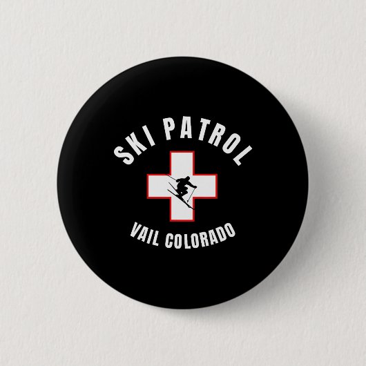 Vail Colorado Ski Patrol  缶バッジ (正面)
