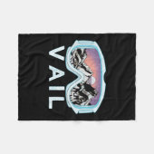 Vail Ski Snowboard Design_vail, Co Goggles Skiing  フリースブランケット (正面(横))