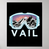Vail Ski Snowboard Design_vail, Co Goggles Skiing  ポスター (正面)