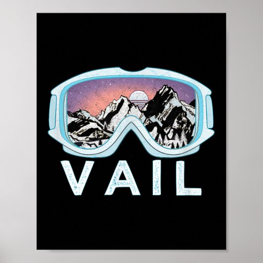 Vail Ski Snowboard Design_vail, Co Goggles Skiing  ポスター (正面)