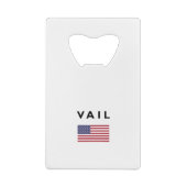 Vail USAアメリカ国旗のライトカラー クレジットカード栓抜き (裏面)