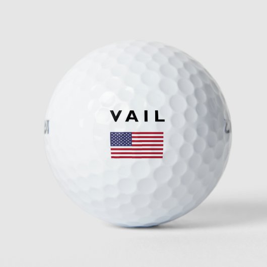 Vail USAアメリカ国旗のライトカラー ゴルフボール (正面)