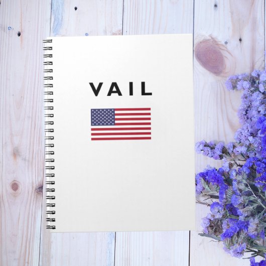 Vail USAアメリカ国旗のライトカラー ノートブック