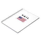 Vail USAアメリカ国旗のライトカラー ノートブック (左側)