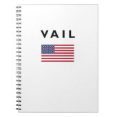 Vail USAアメリカ国旗のライトカラー ノートブック (正面)