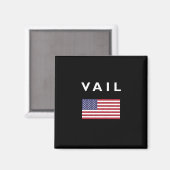 Vail USA米国国旗のダークカラー マグネット (正面/裏面)