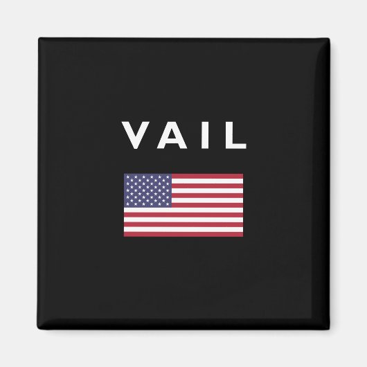 Vail USA米国国旗のダークカラー マグネット (正面)