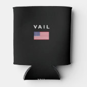Vail USA米国国旗のダークカラー 缶クーラー (正面)