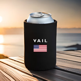 Vail USA米国国旗のダークカラー 缶クーラー